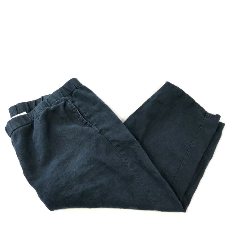 J.Jill Women's Navy Blue Linen Capri Pants Size L